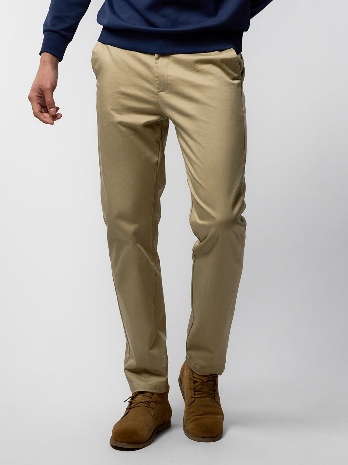 Cotton Sateen Chino Pants Stretch Work Travel