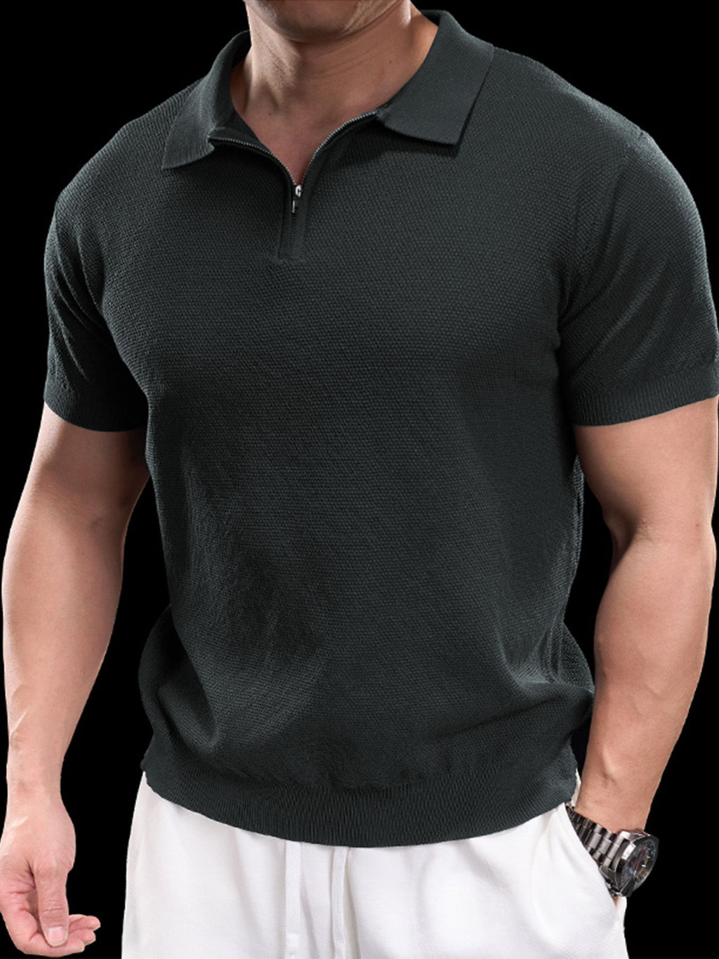 FlexKnit Active Knitted Zip Polo