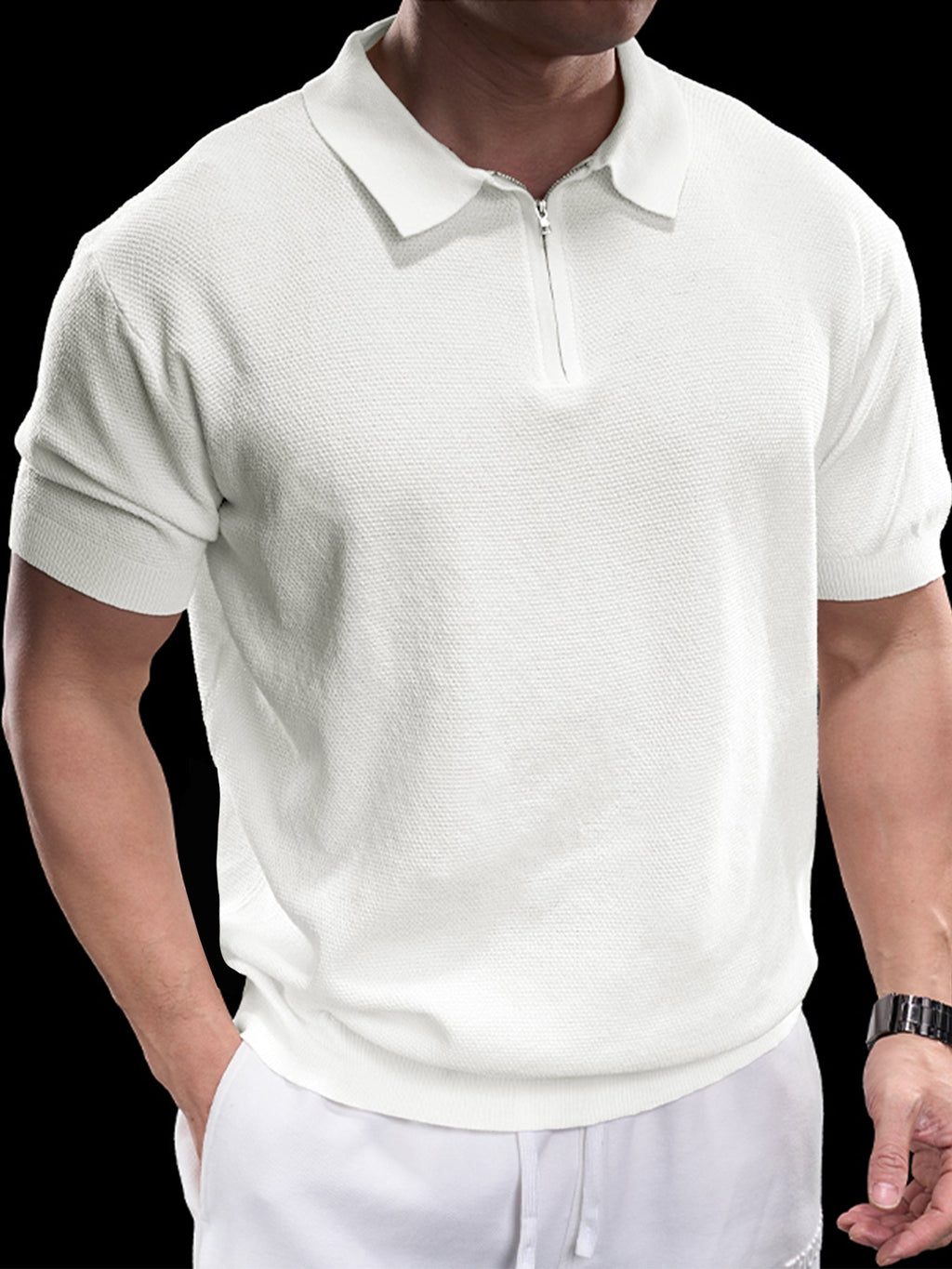 FlexKnit Active Knitted Zip Polo