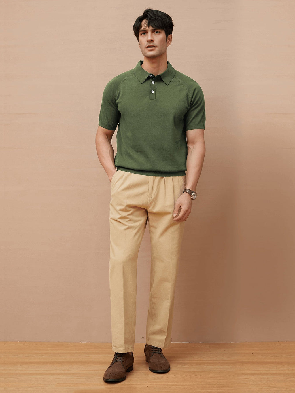 Gentle Knit Short Sleeve Knitted Polo