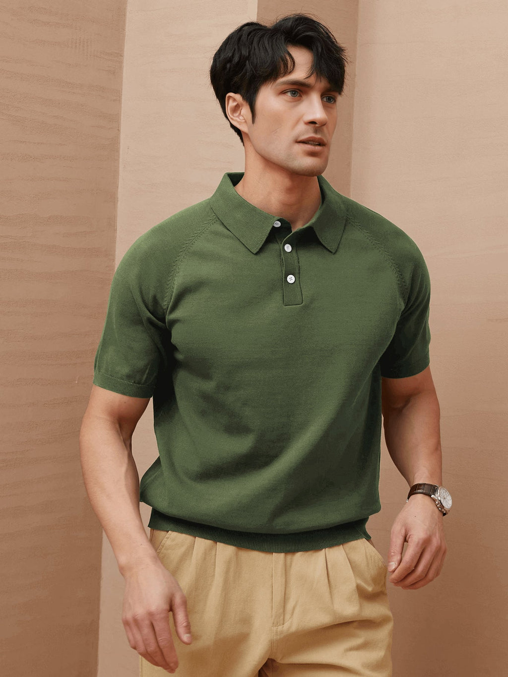 Gentle Knit Short Sleeve Knitted Polo