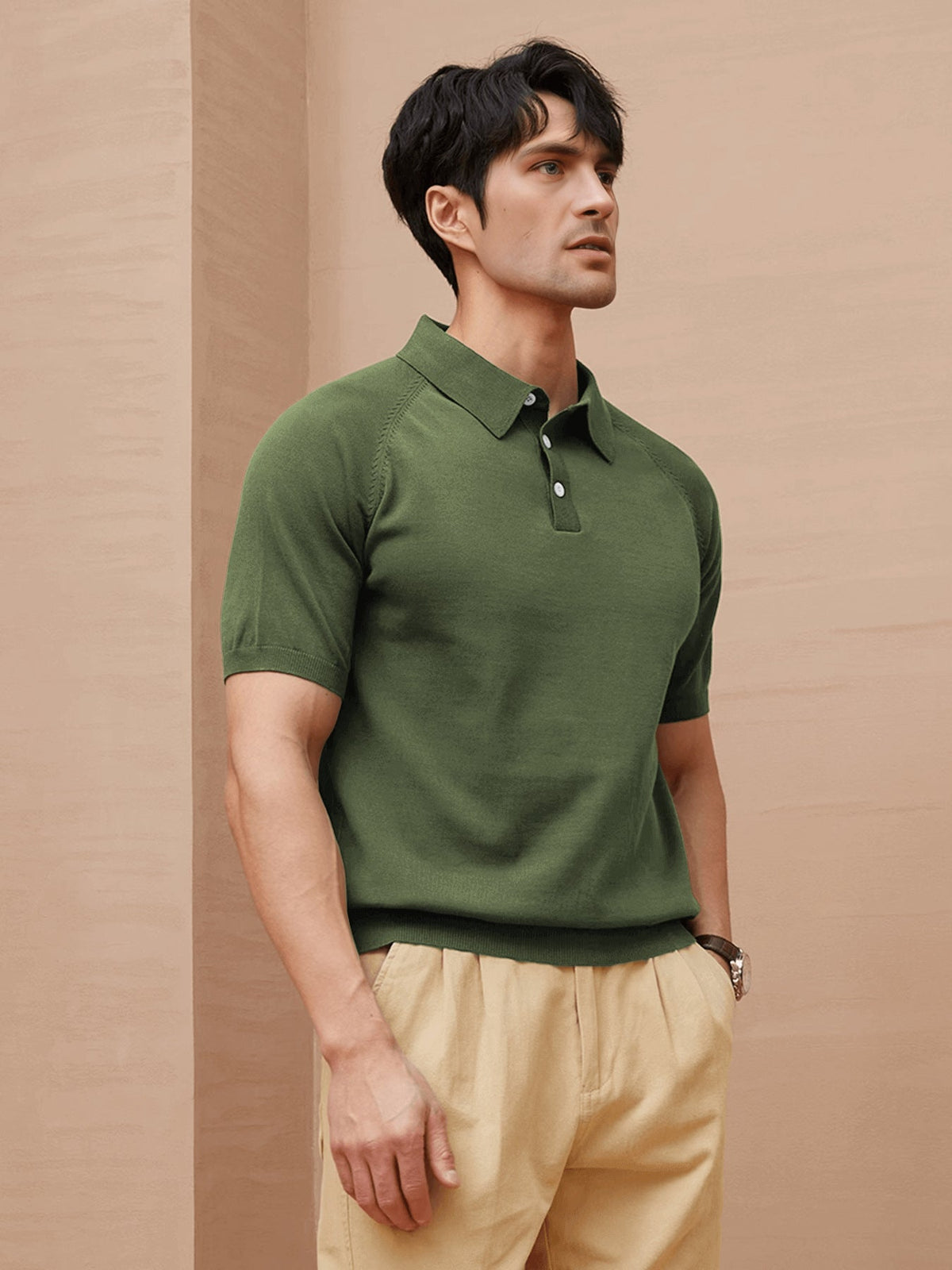 Gentle Knit Short Sleeve Knitted Polo