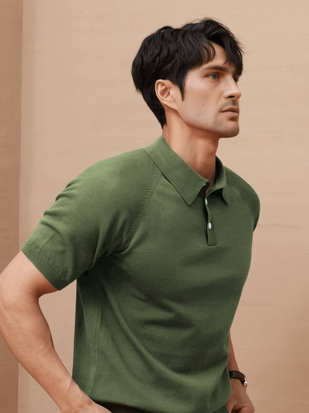 Gentle Knit Short Sleeve Knitted Polo