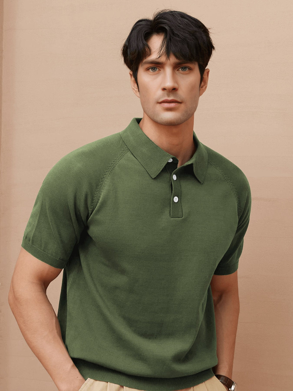 Gentle Knit Short Sleeve Knitted Polo