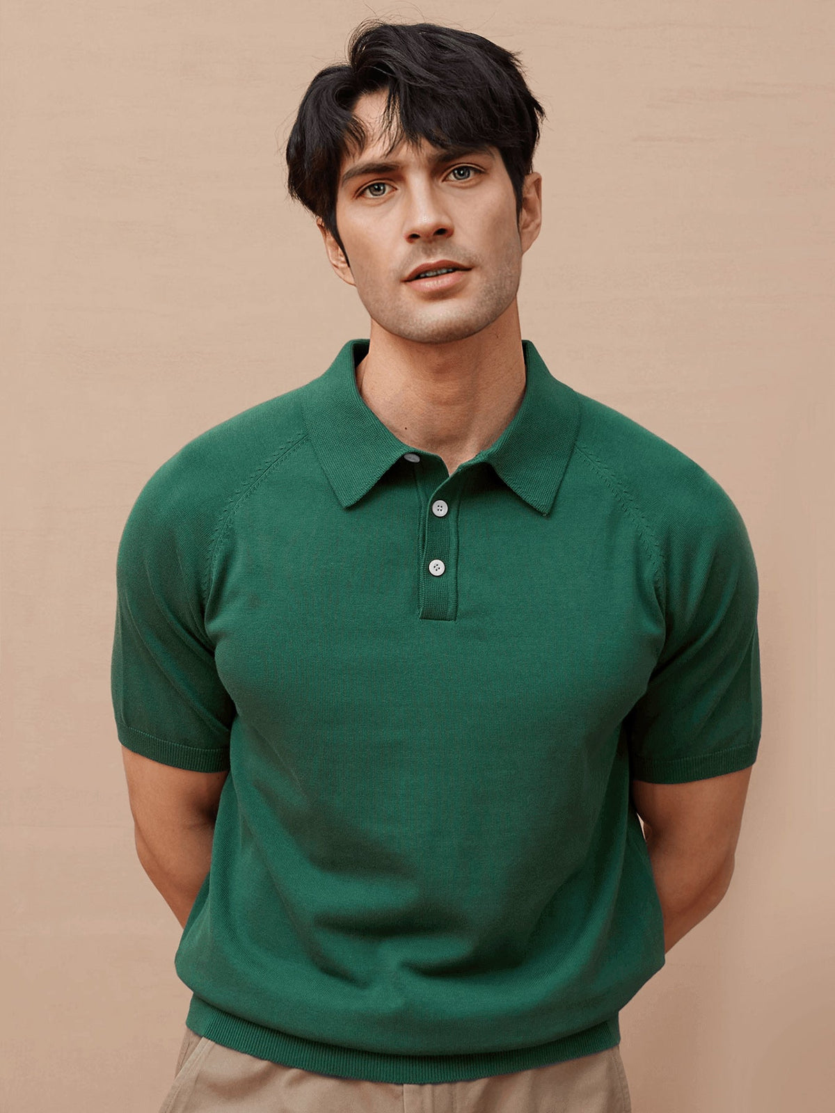 Gentle Knit Short Sleeve Knitted Polo